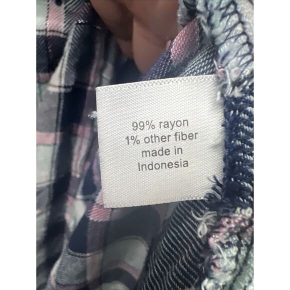 Lane Bryant Women's Plus Sz 14 16 Pink Black Plaid Flannel Flared Bottom Shirt - Picture 3 of 12